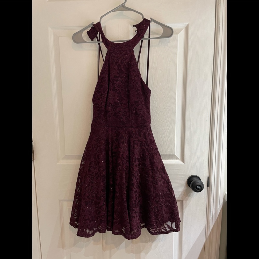 Red Halter Strappy Back Dress